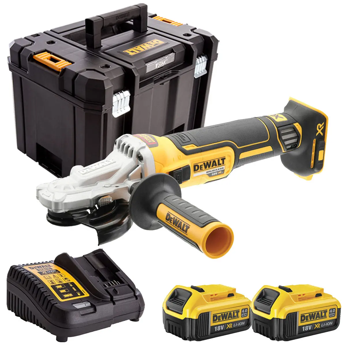 Dewalt Dcg405fn 18V Brushless 125Mm Angle Grinder With 2 X 4.0Ah Batteries & Charger In Case 1