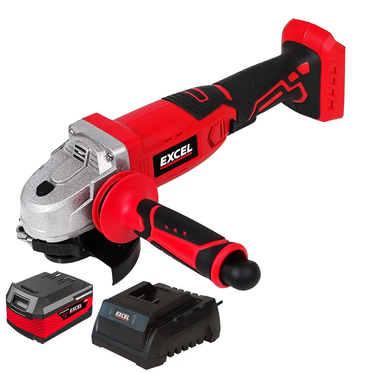 Excel 18V Cordless Angle Grinder 115Mm With 1 X 4.0Ah Battery & Charger Exl555b 1