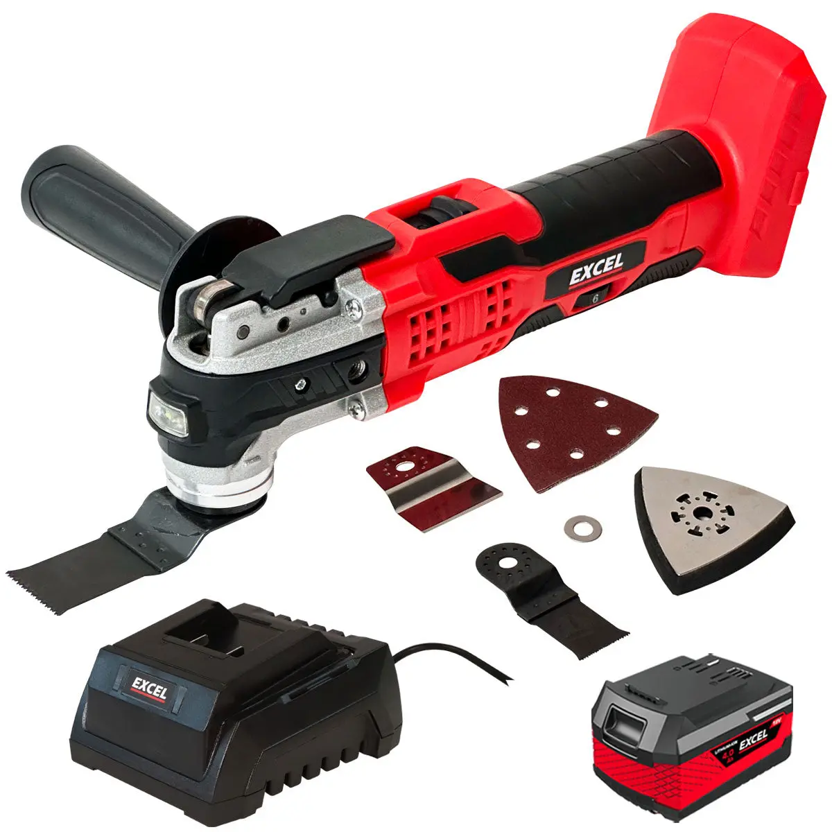 Excel 18V Oscillating Multi Tool With 1 X 4.0Ah Battery Charger 1