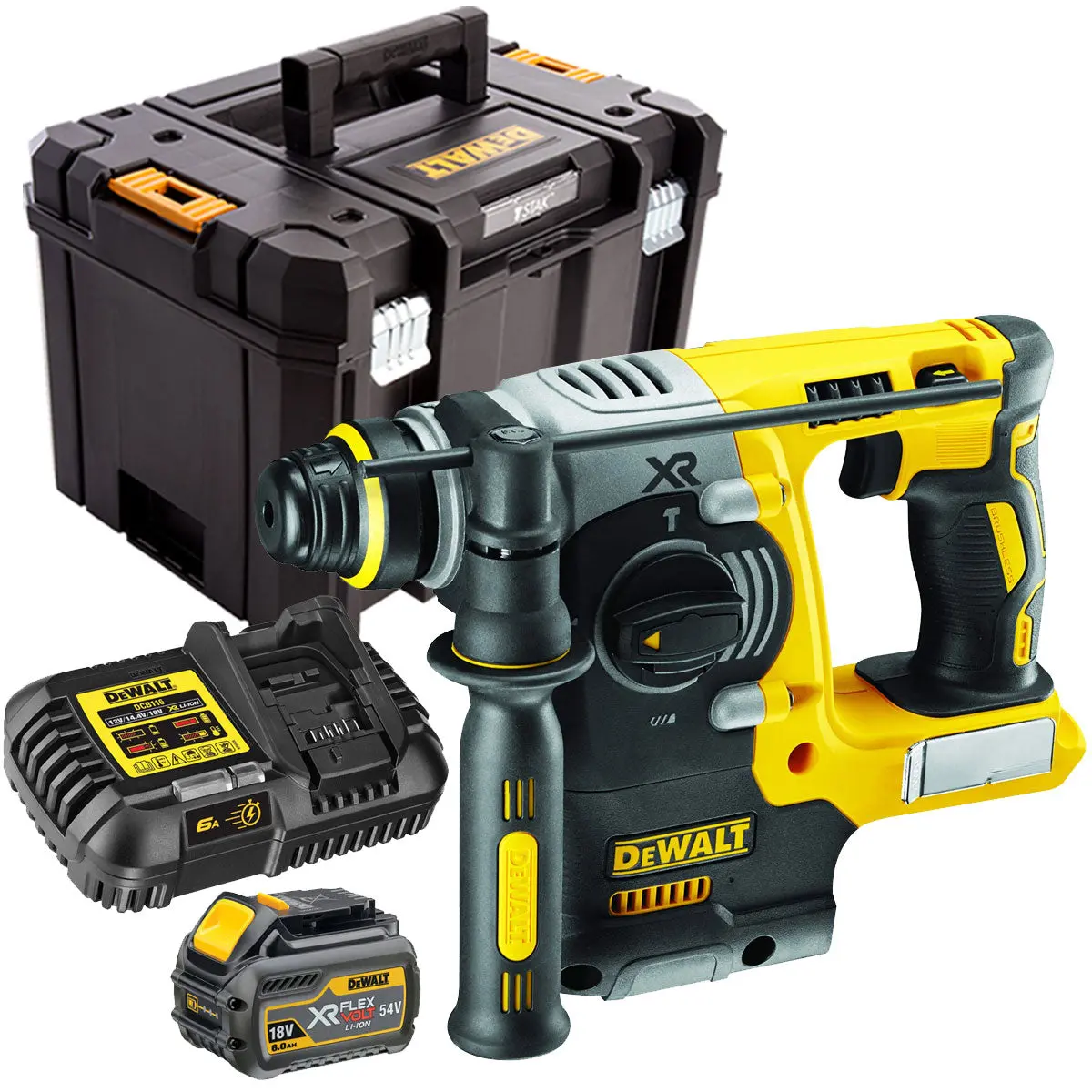Dewalt Dch273t1 18V Brushless Sds+ Hammer Drill With 1 X 6.0Ah Battery & Charger In Case 1