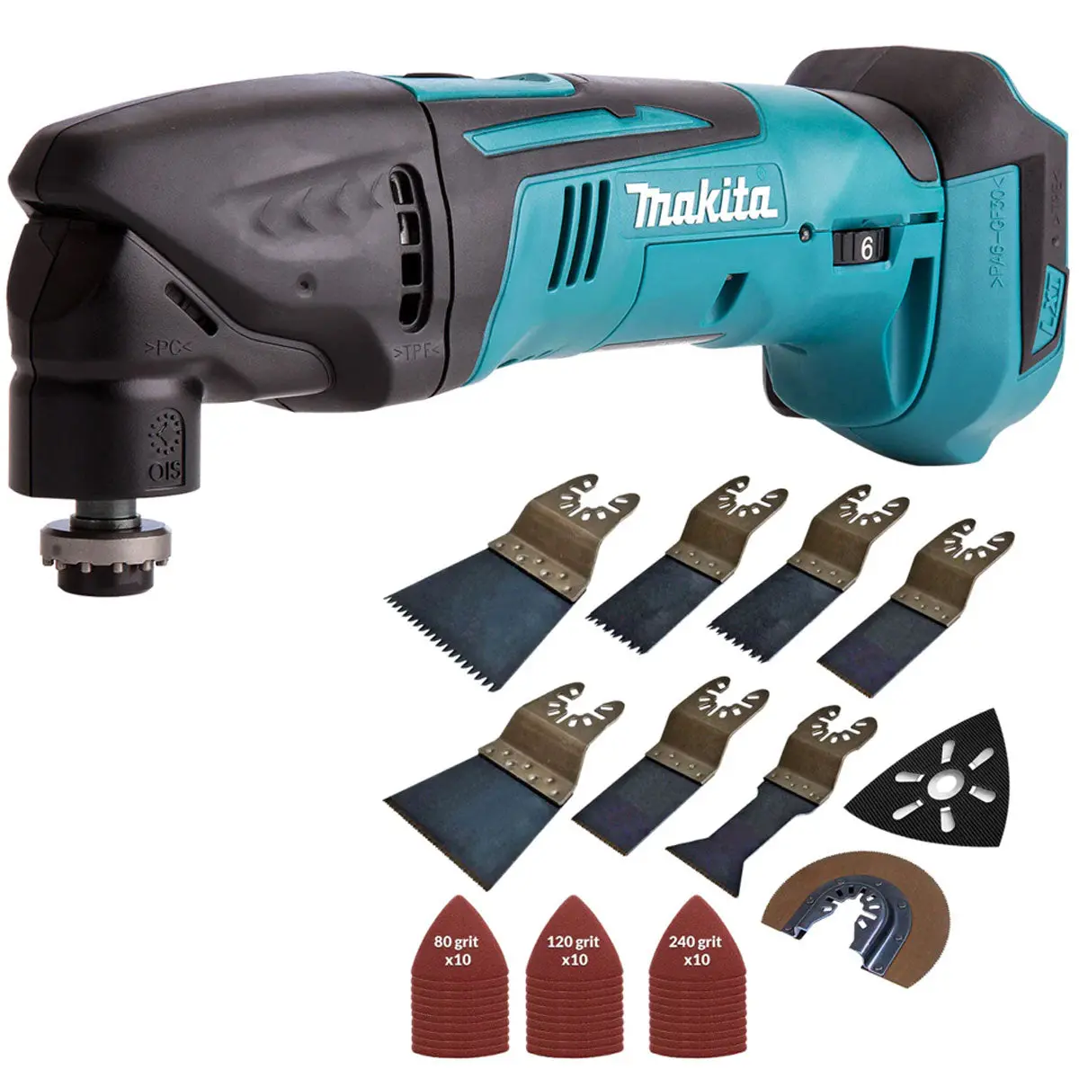 Makita Dtm50z Lxt 18V Oscillating Multitool Body With 39 Piece Accessories Set 1