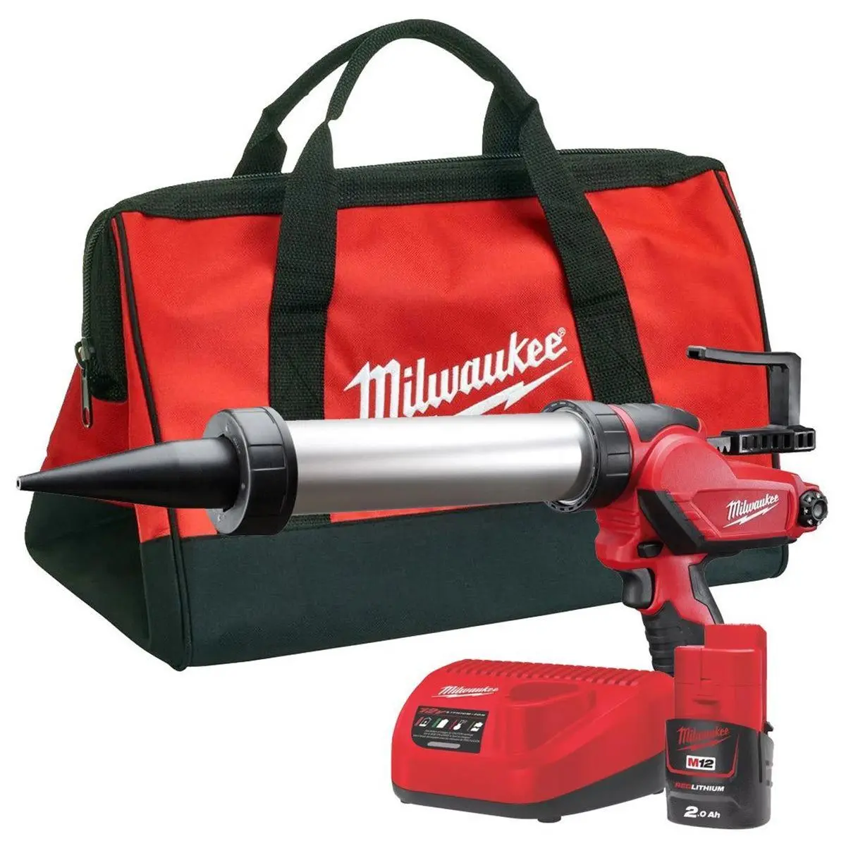 Milwaukee M12pcg/400A-201B 12V Sub Compact Caulk Gun With 1 X 2.0Ah Battery, Charger In Bag 4933451225 1
