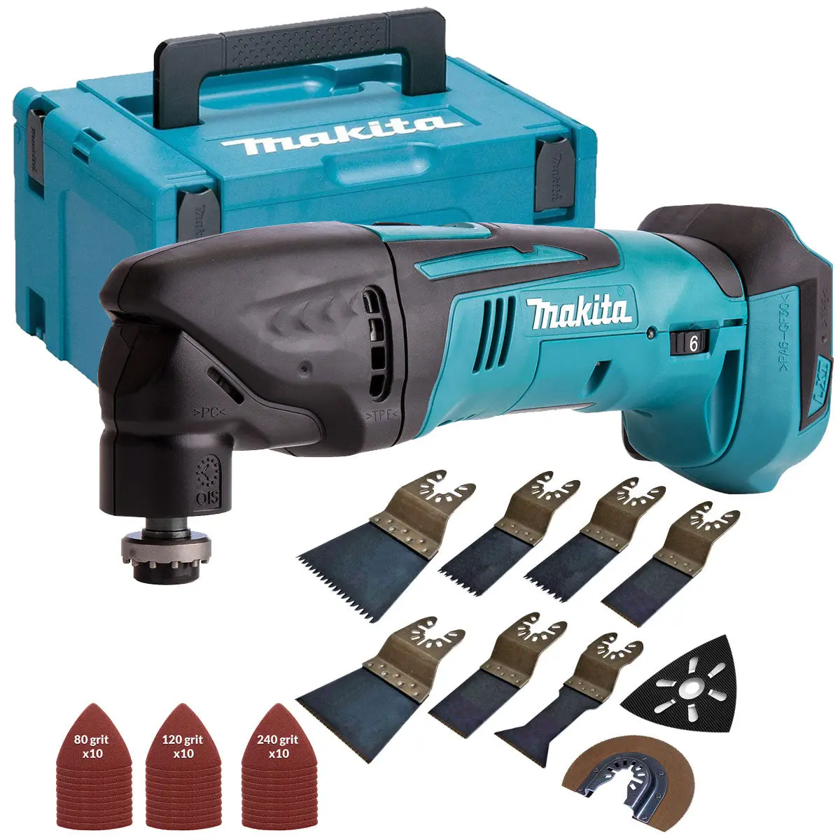 Makita Dtm50z Lxt 18V Oscillating Multitool With 39 Piece Accessories Set & Makcase 1