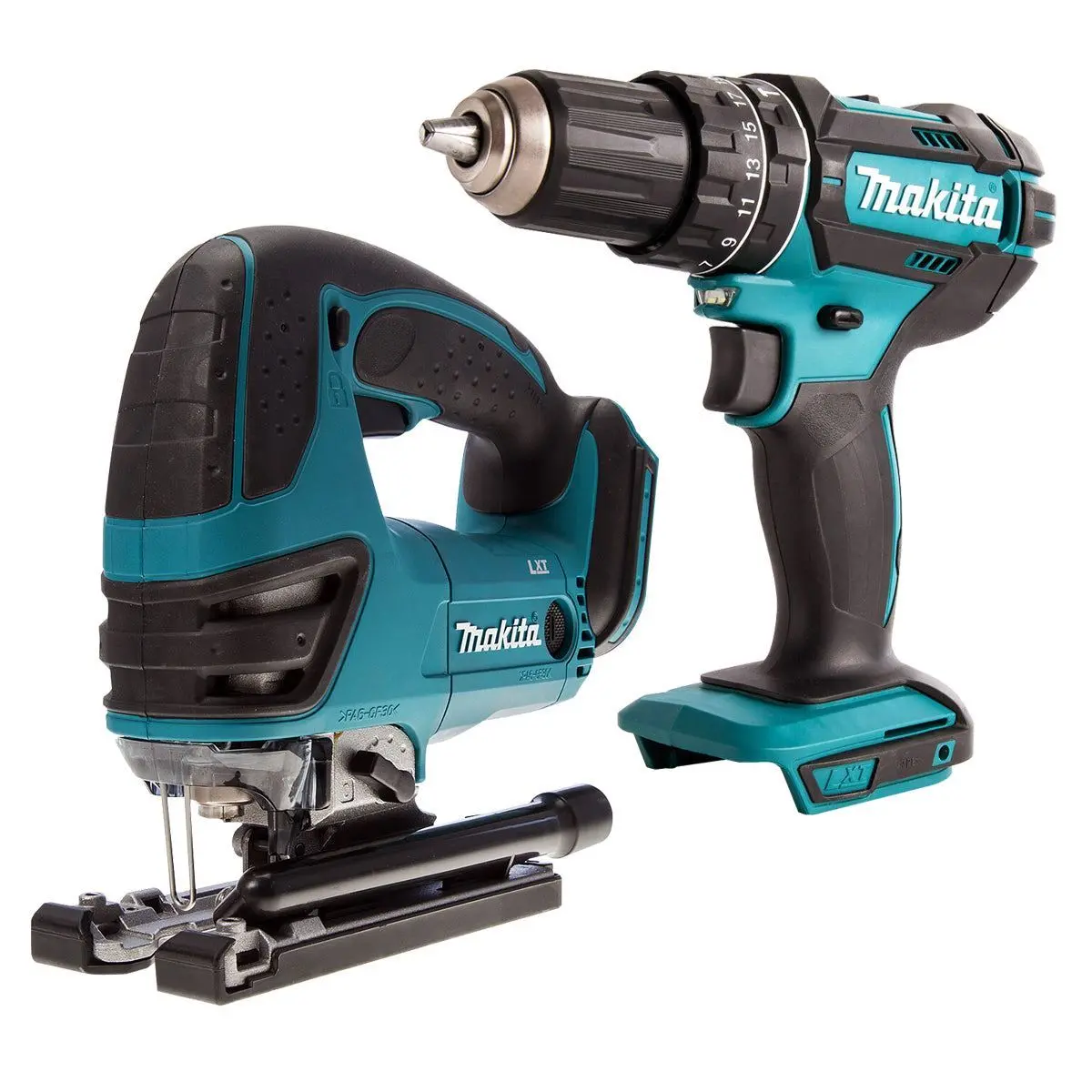 Makita 18V 2 Speed Combi Drill & Cordless Jigsaw T4tkit-478 1