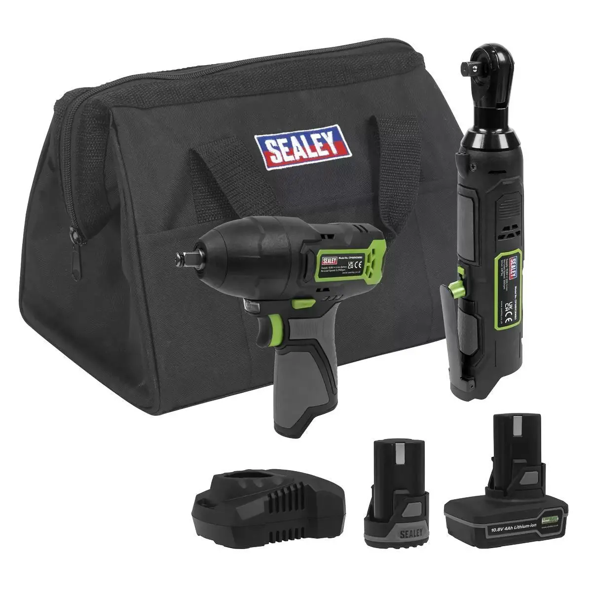 Sealey Cp108vcombo6 2 X 10.8V Impact Wrench & Ratchet Wrench Kit 1