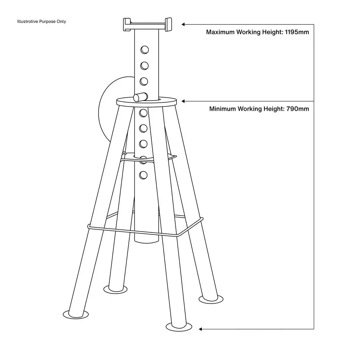 Sealey As10h Axle Stands (Pair) 10Tonne Capacity Per Stand High Level 2