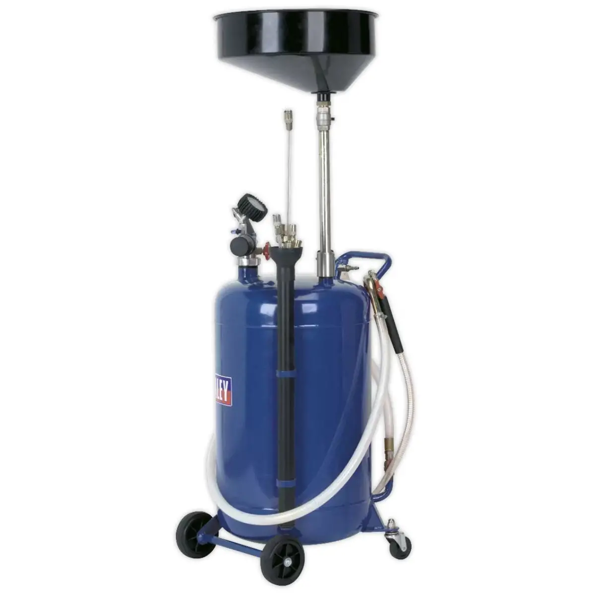 Sealey Ak459dx 90L Air Discharge Mobile Oil Drainer With Probes 1