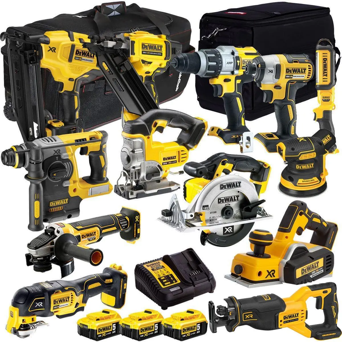 Dewalt 18V 13 Piece Power Tool Kit With 3 X 5.0Ah Battery & Charger T4tkit-12846 1
