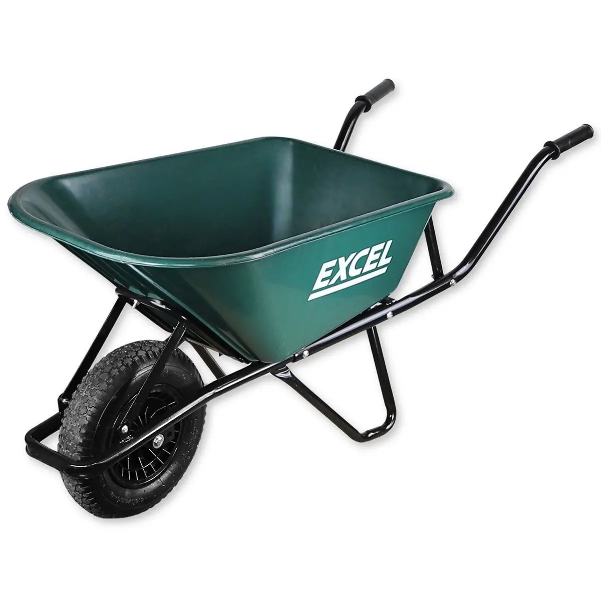 Excel Heavy Duty Wheelbarrow With 100L Hdpe Tray Green 1