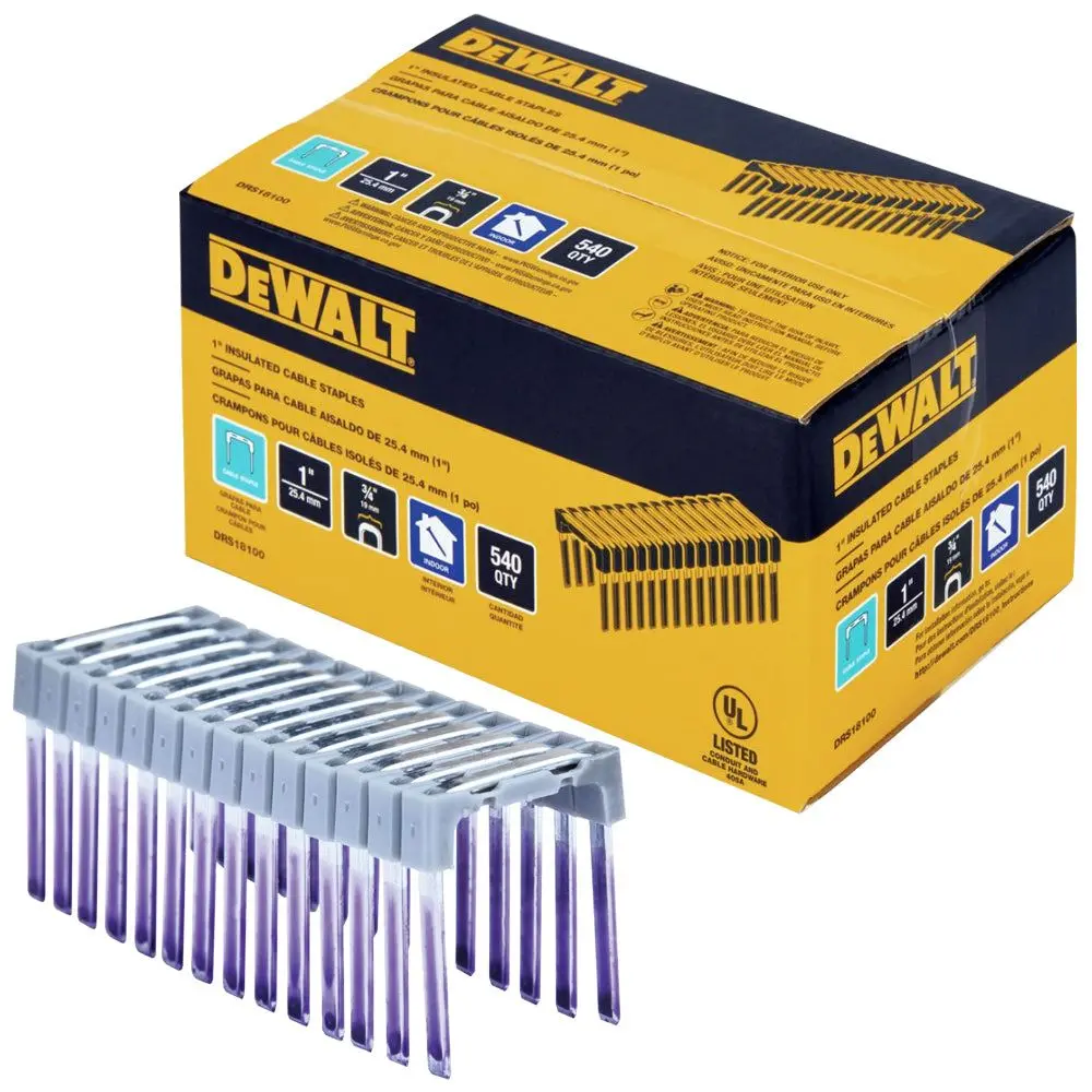 Dewalt Drs18100 25Mm X 19Mm Insulated Crown Staple Pack Of 540 For Dcn701 1