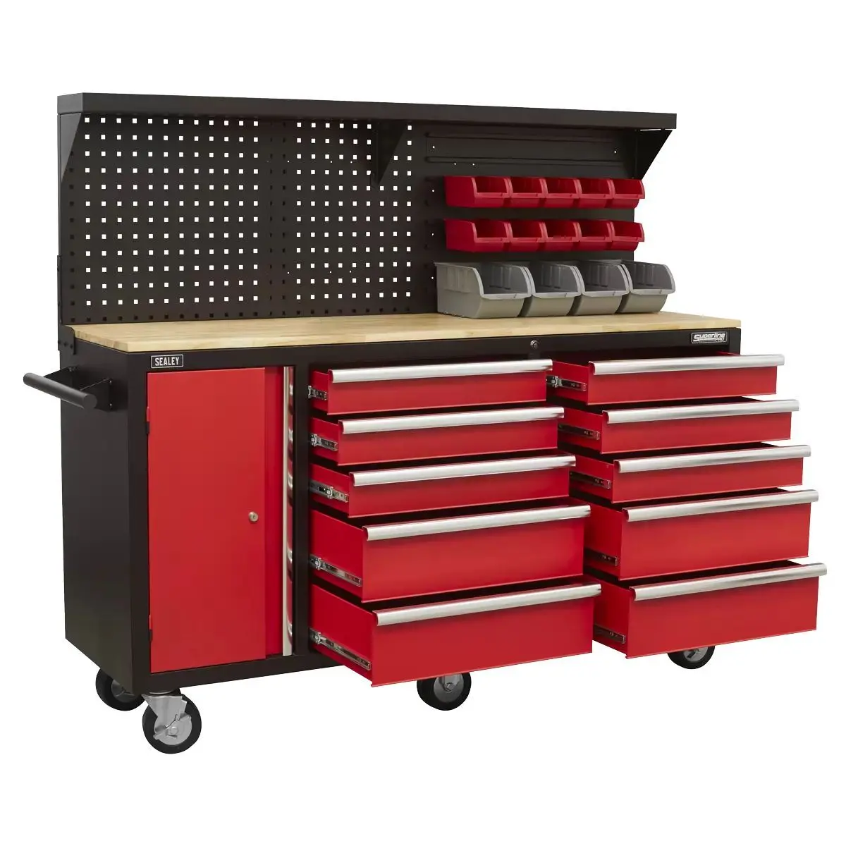 Sealey Ap6310 10 Drawer Mobile Workstation With Backboard 1