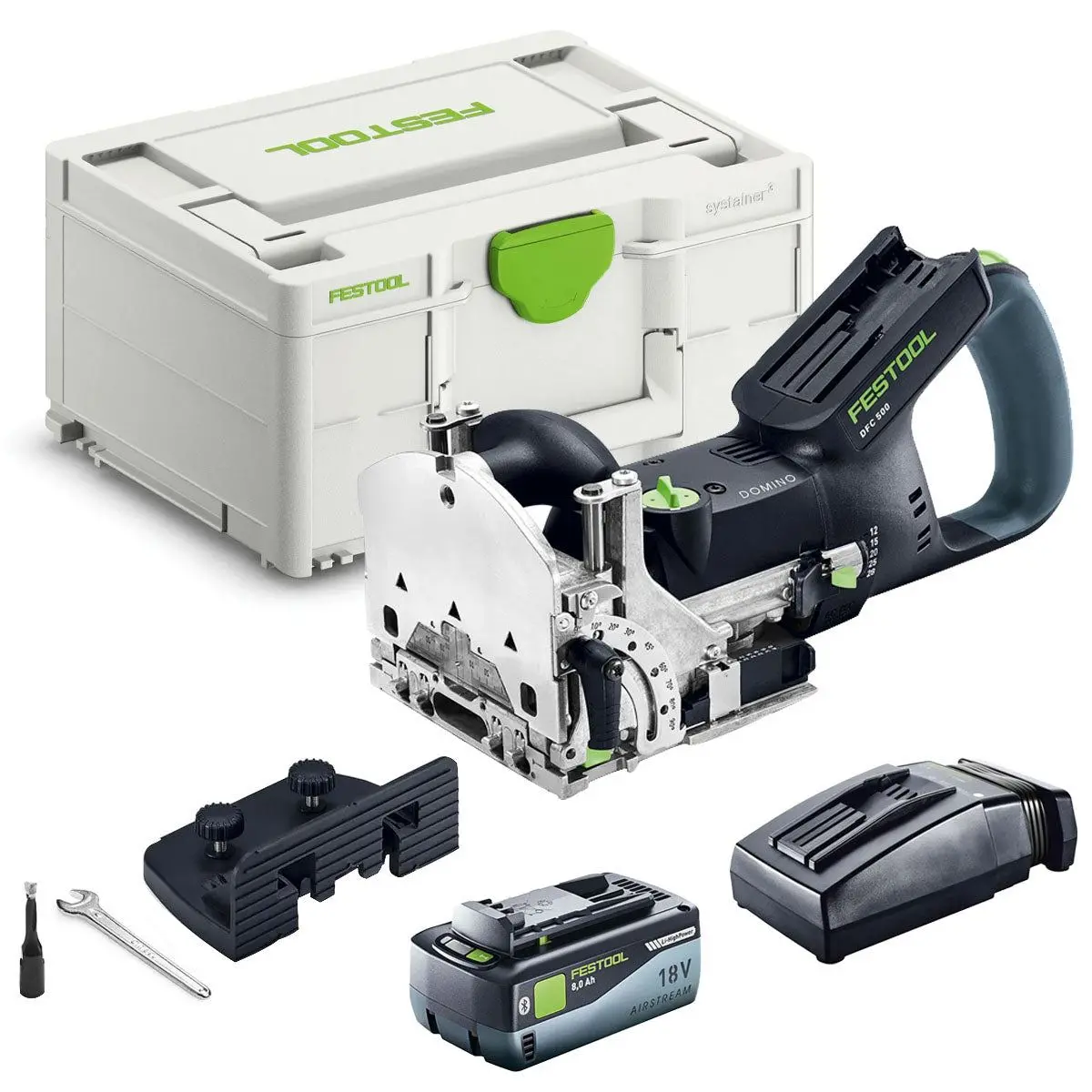 Festool Dfc 500 E-Basic 18V Domino Joining Machine With 1 X 8.0Ah Battery Charger & Case 1