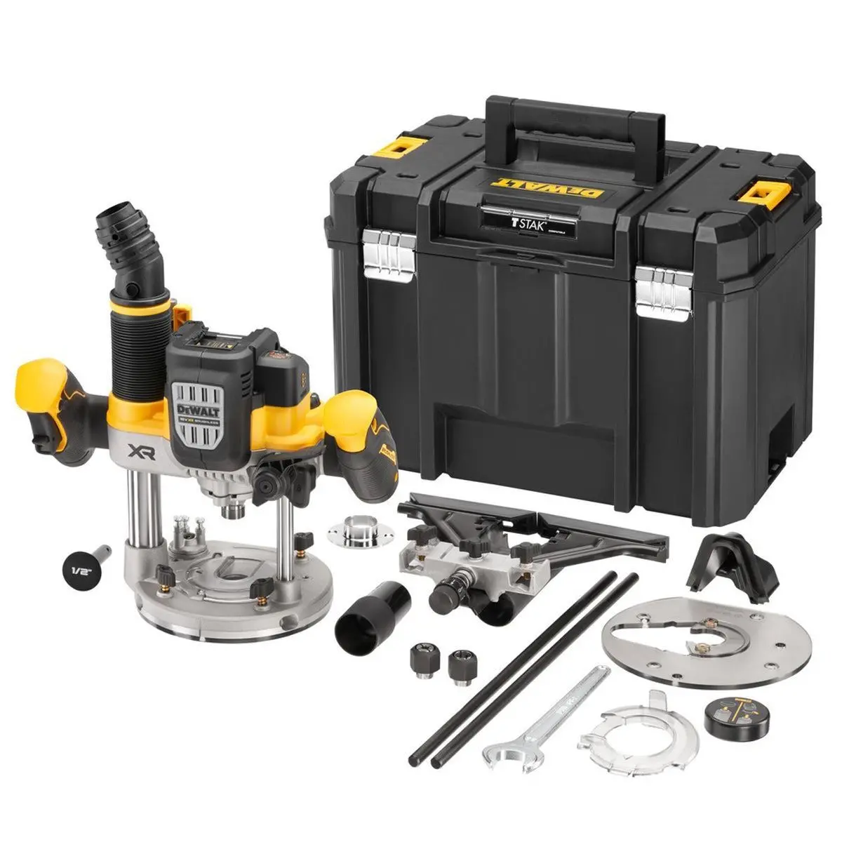 Dewalt Dcw620nt 18V Xr Brushless 1/2" Plunge Router Body Only With Tstak Case 1