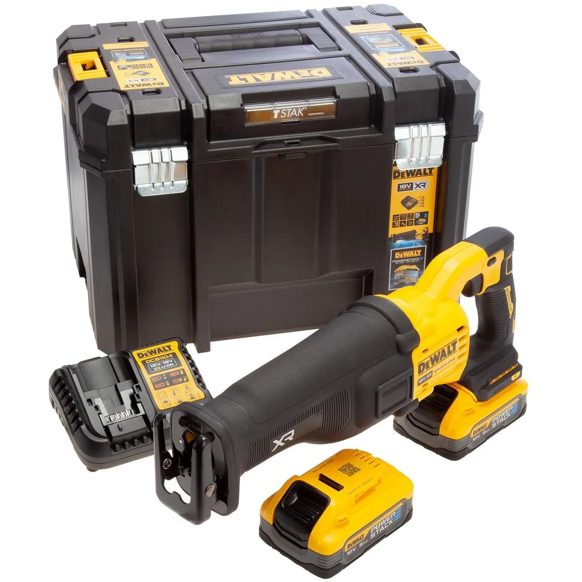 Dewalt Dcs386h2t 18V Xr Brushless Reciprocating Saw With 2 X 5.0Ah Battery Charger & Case 1