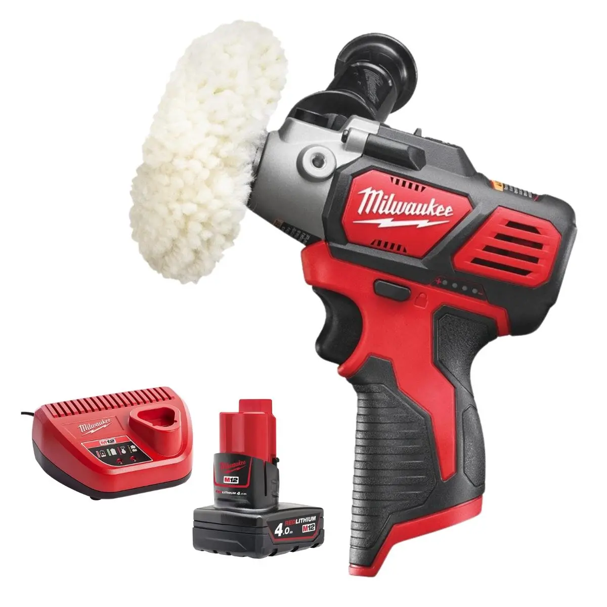 Milwaukee M12bps-0 12V Compact Polisher / Sander With 1 X 4.0Ah Battery & Charger 1