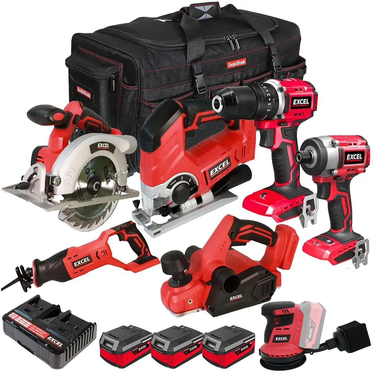 Excel 18V 7 Piece Combo Kit With 3 X 4.0Ah Batteries & Charger Exlkit-16289 1