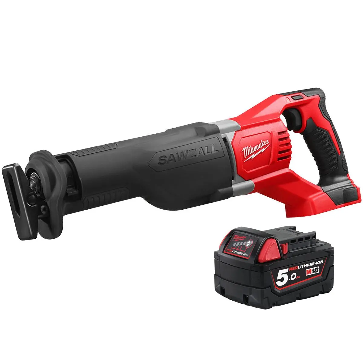 Milwaukee M18bsx-0 18V Heavy Duty Sawzall Reciprocating Saw With 1 X 5.0Ah Battery 1