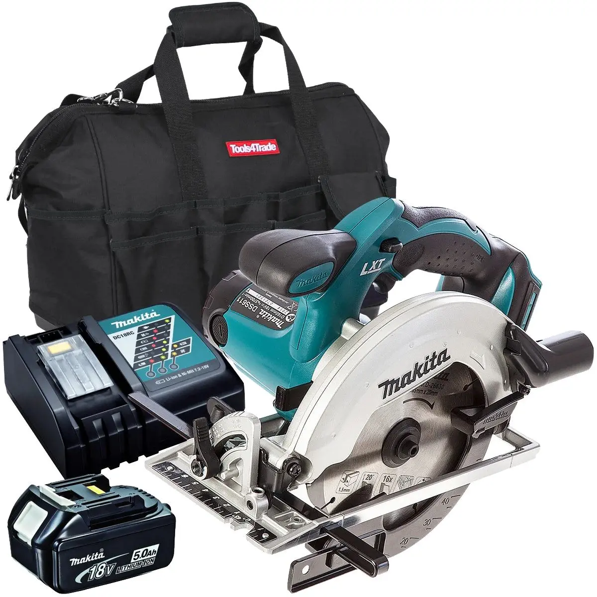 Makita Dss611z 18V Cordless 165Mm Circular Saw With 1 X 5.0Ah Battery Charger & Bag 1