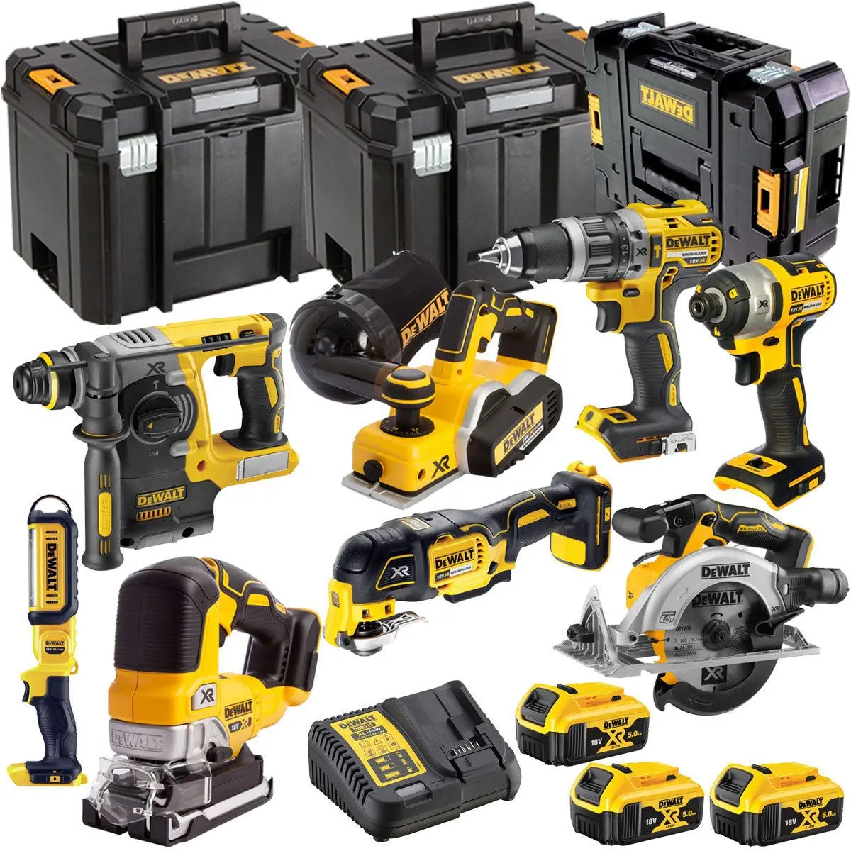 Dewalt Dckt4t8b3 18V Brushless 8 Piece Kit With 3 X 5.0Ah Battery Charger & Tstak Tool Storage 1