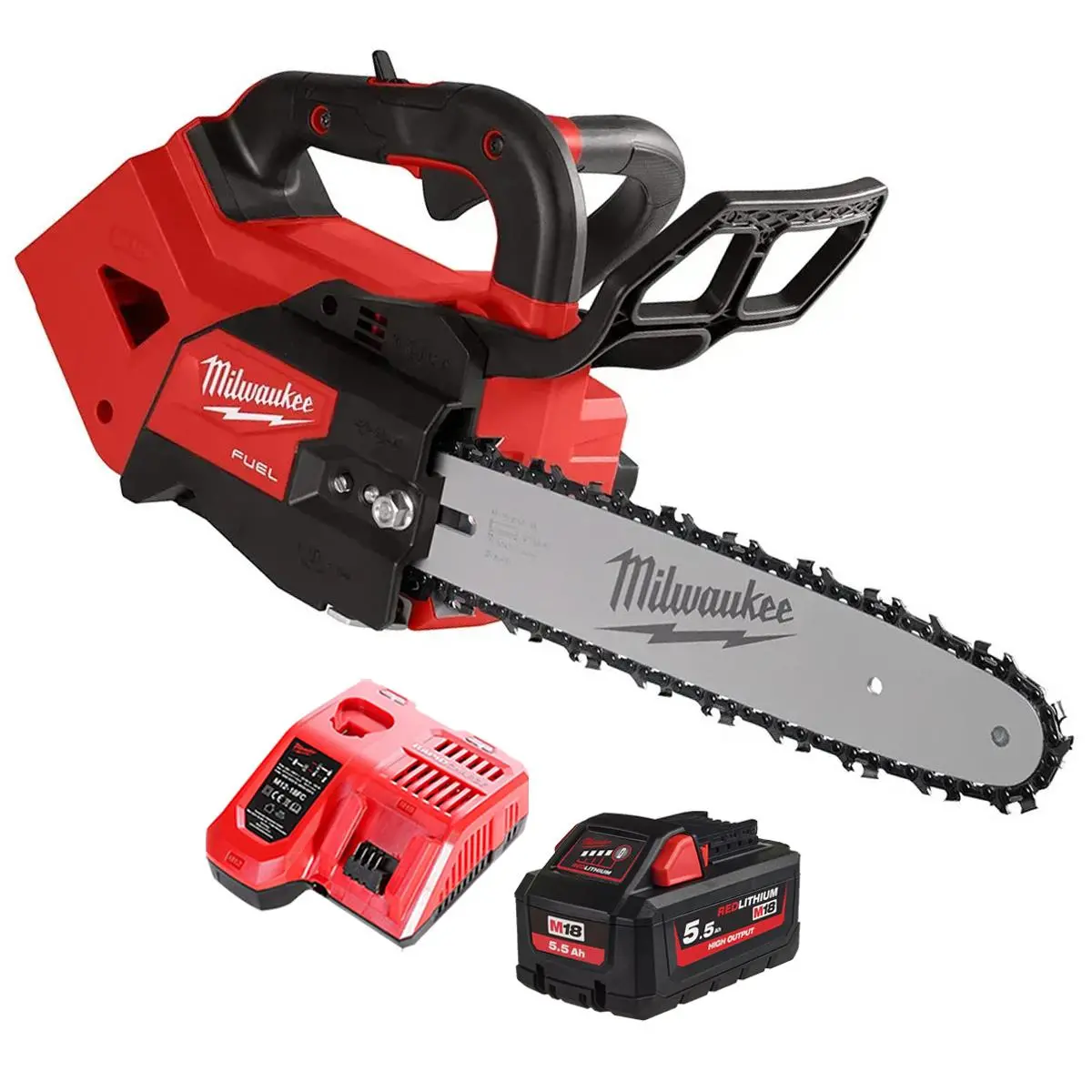 Milwaukee M18fthchs30-0 18V Brushless Top Handle Chainsaw With 1 X 5.5Ah Battery & Charger 1