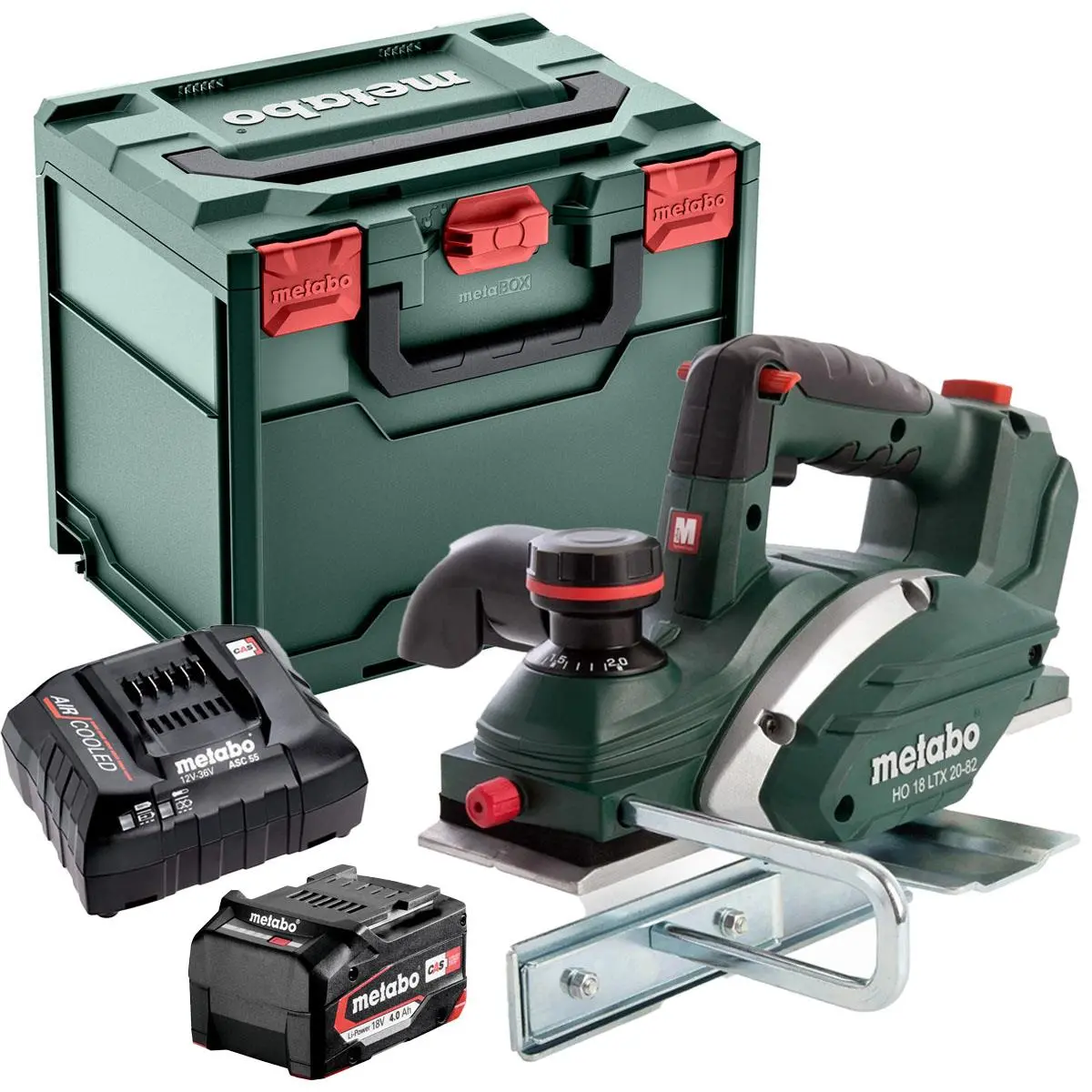 Metabo Ho 18 Ltx 20-82 18V Cordless Planer With 1 X 4.0Ah Battery Charger & Metabox 1