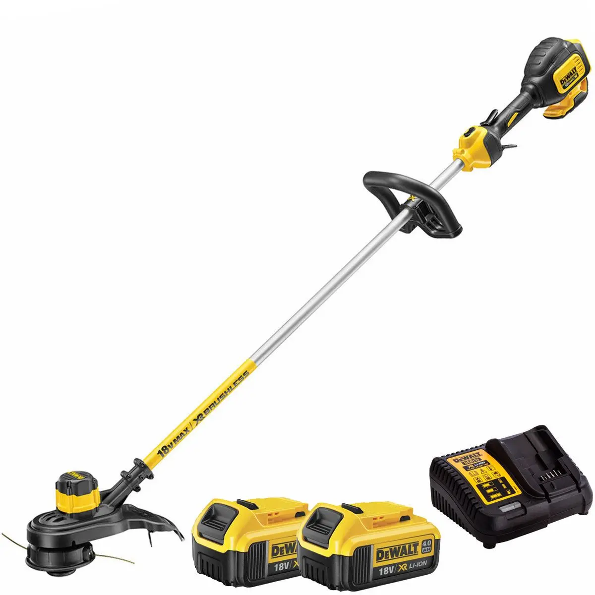 Dewalt Dcm561pbs 18V Xr Brushless String Trimmer With 2 X 4.0Ah Battery & Charger 1