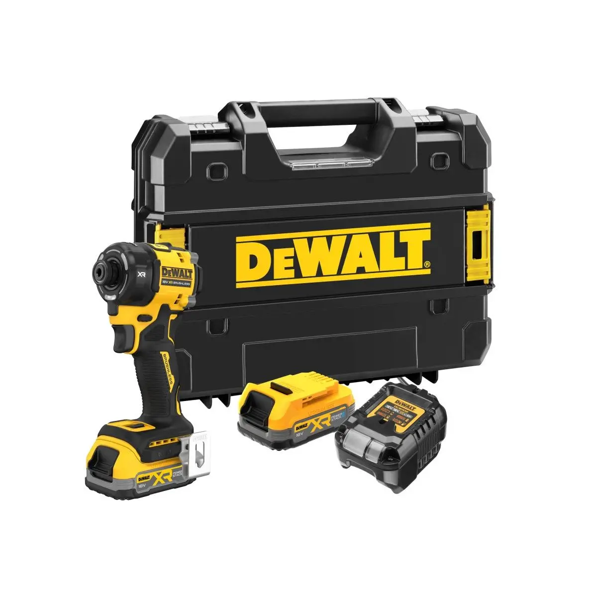 Dewalt Dcf870e2t 18V Hydraulic Brushless Impact Driver 2 X 1.7Ah Powerstack Batteries Charger & Kitbox 1