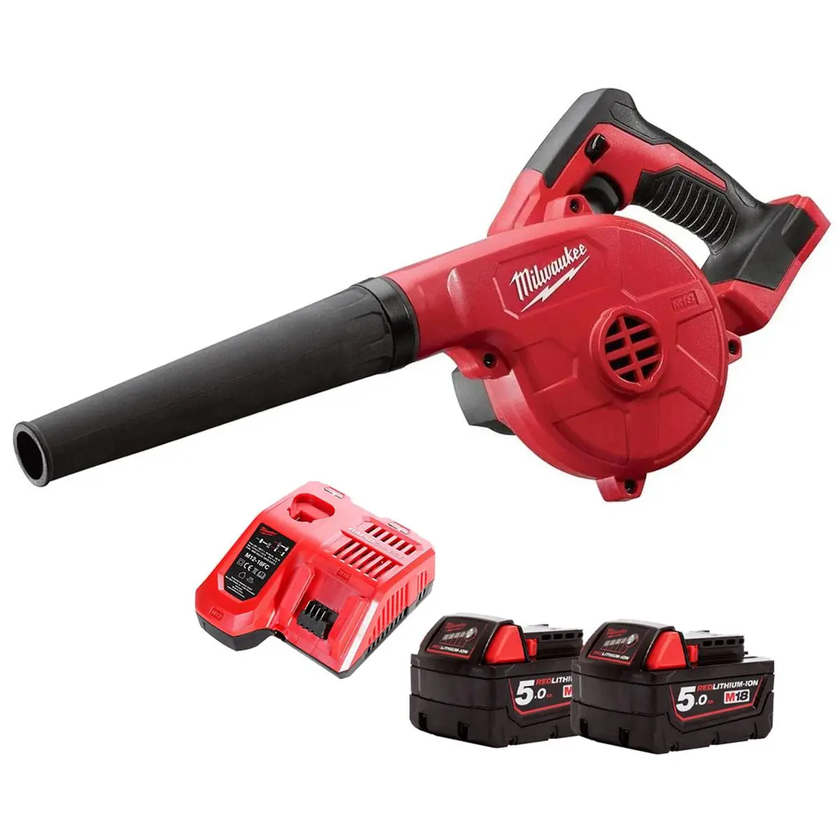 Milwaukee M18bbl-0 18V Compact Blower With 2 X 5.0Ah Batteries & Charger 1
