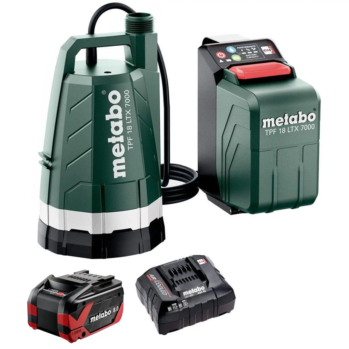 Metabo Tpf 18 Ltx 7000 18V Submersible Pump With 1 X 8.0Ah Battery & Charger 1