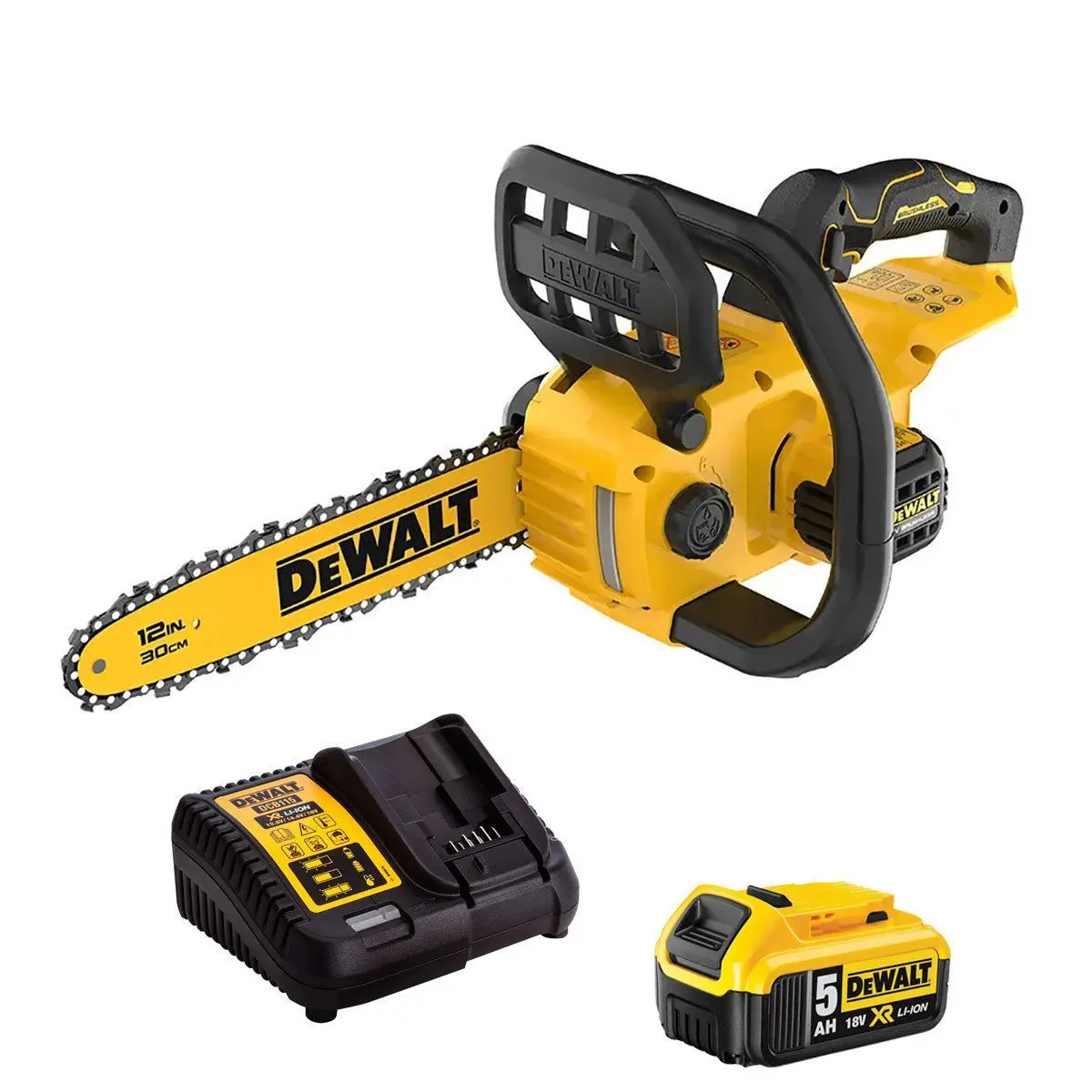 Dewalt Dcmcs565p1-Gb 18V Xr Brushless 30Cm Chainsaw With 1 X 5.0Ah Battery & Charger 1