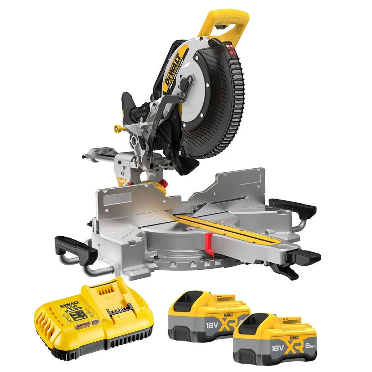 Dewalt Dcs782xw2-Gb 18V Xr Brushless 305Mm Double Bevel Slide Mitre Saw With 2 X 8.0Ah Battery & Charger 1