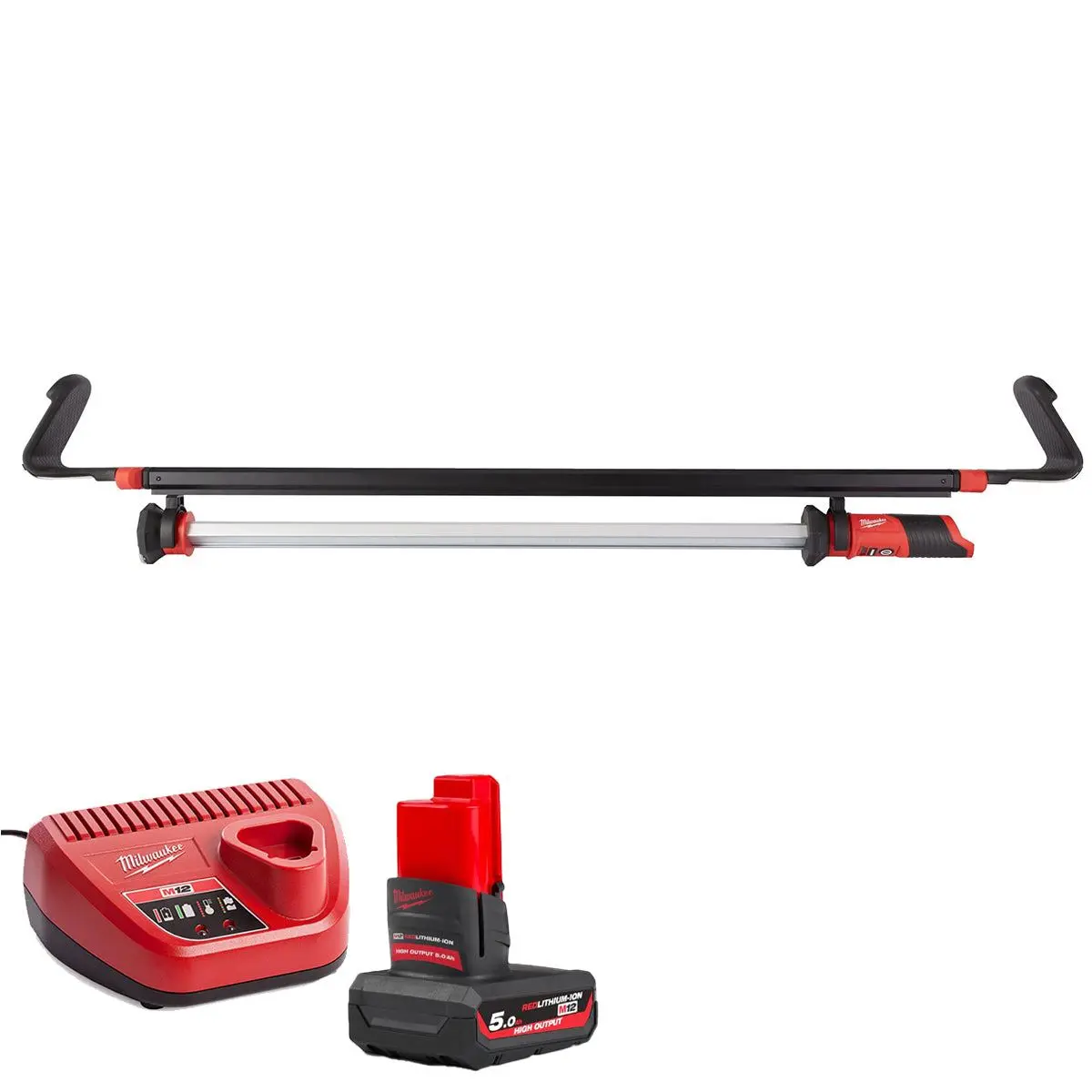 Milwaukee M12uhl-0 12V Led Under Hood Light 1350 Lumens With 1 X 5.0Ah Battery & Charger 1