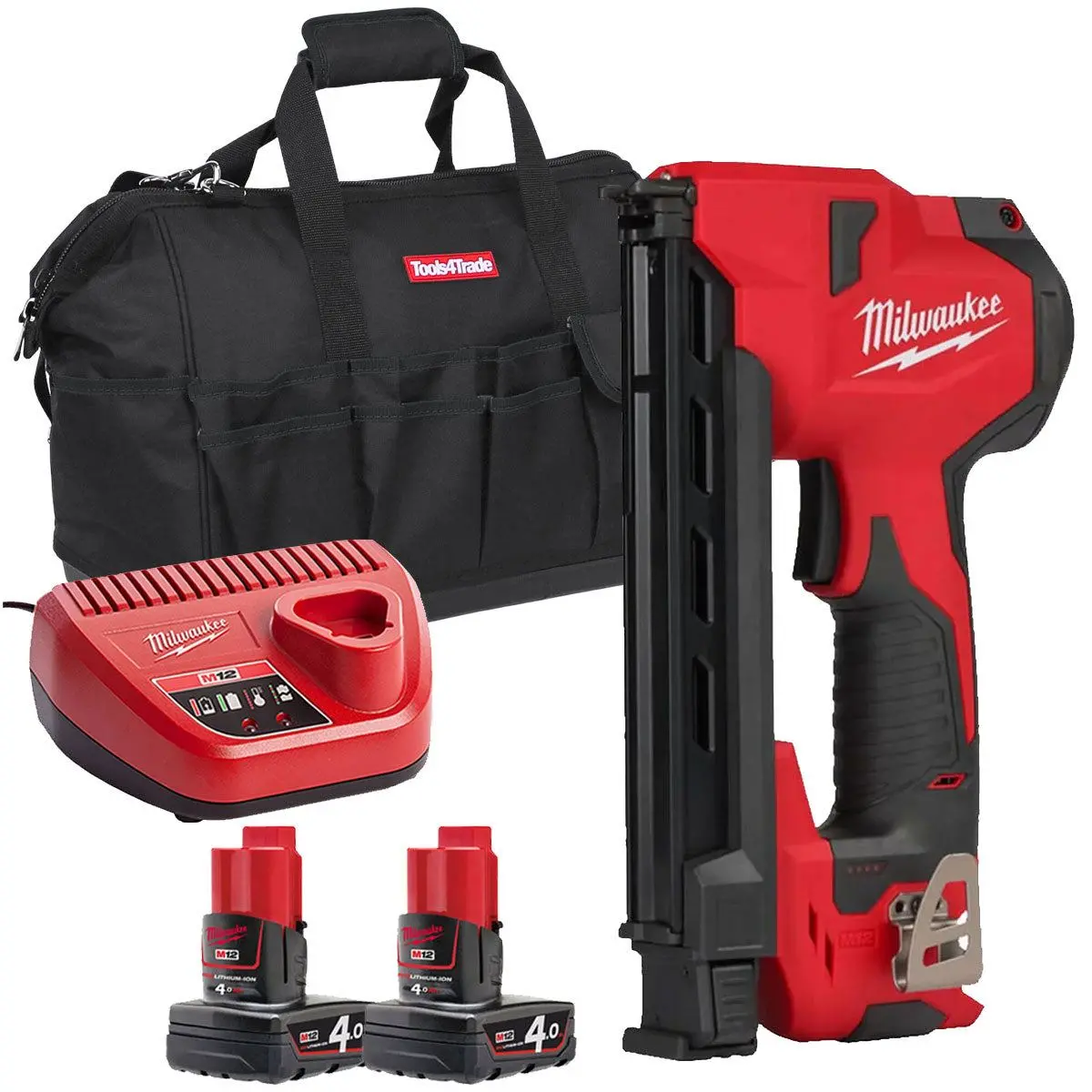 Milwaukee M12 Bcst-0 12V Cable Stapler With 2 X 4.0Ah Batteries & Charger In Bag 1
