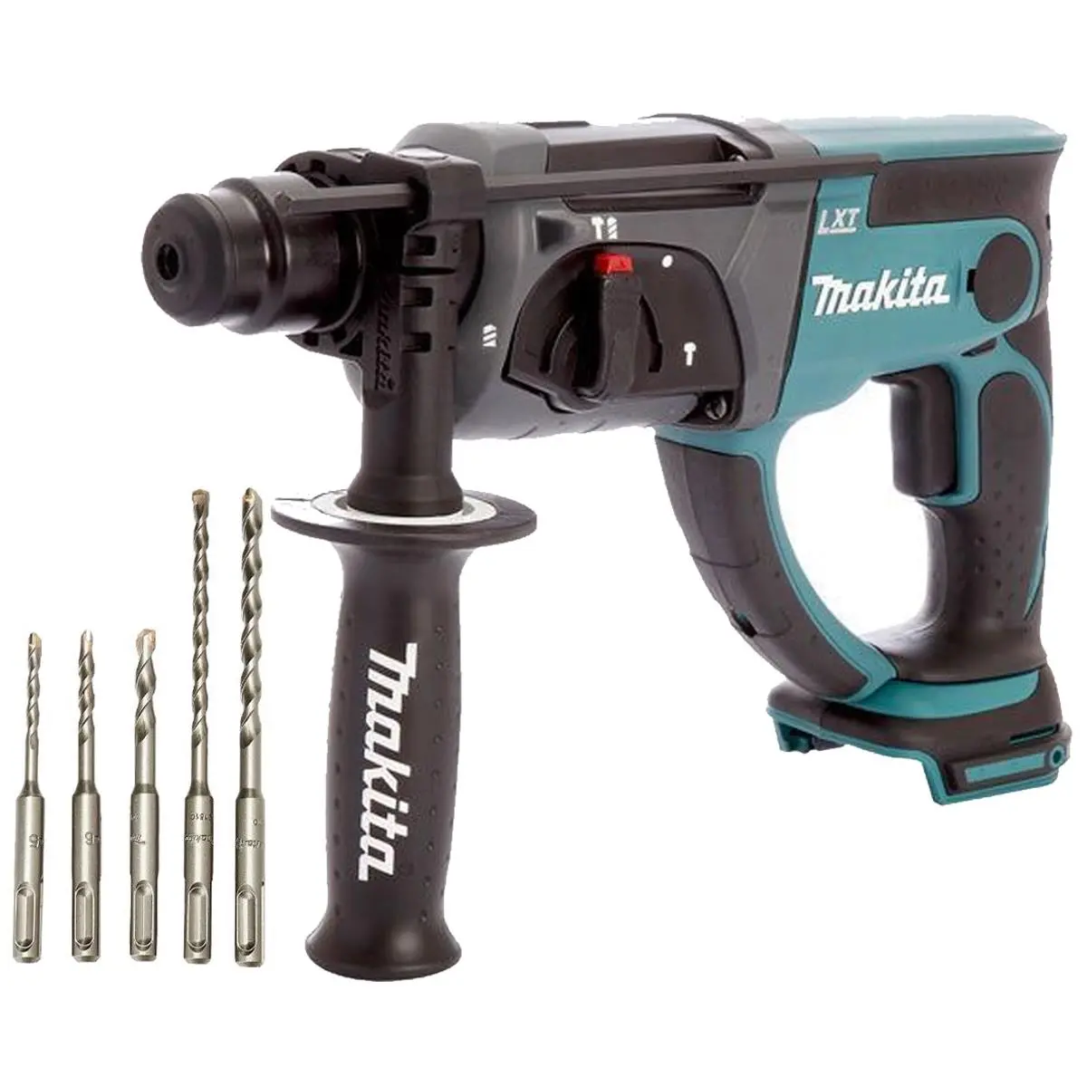 Makita Dhr202z 18V Sds+ Rotary Hammer Drill With Bit Set Of 5 Piece 1