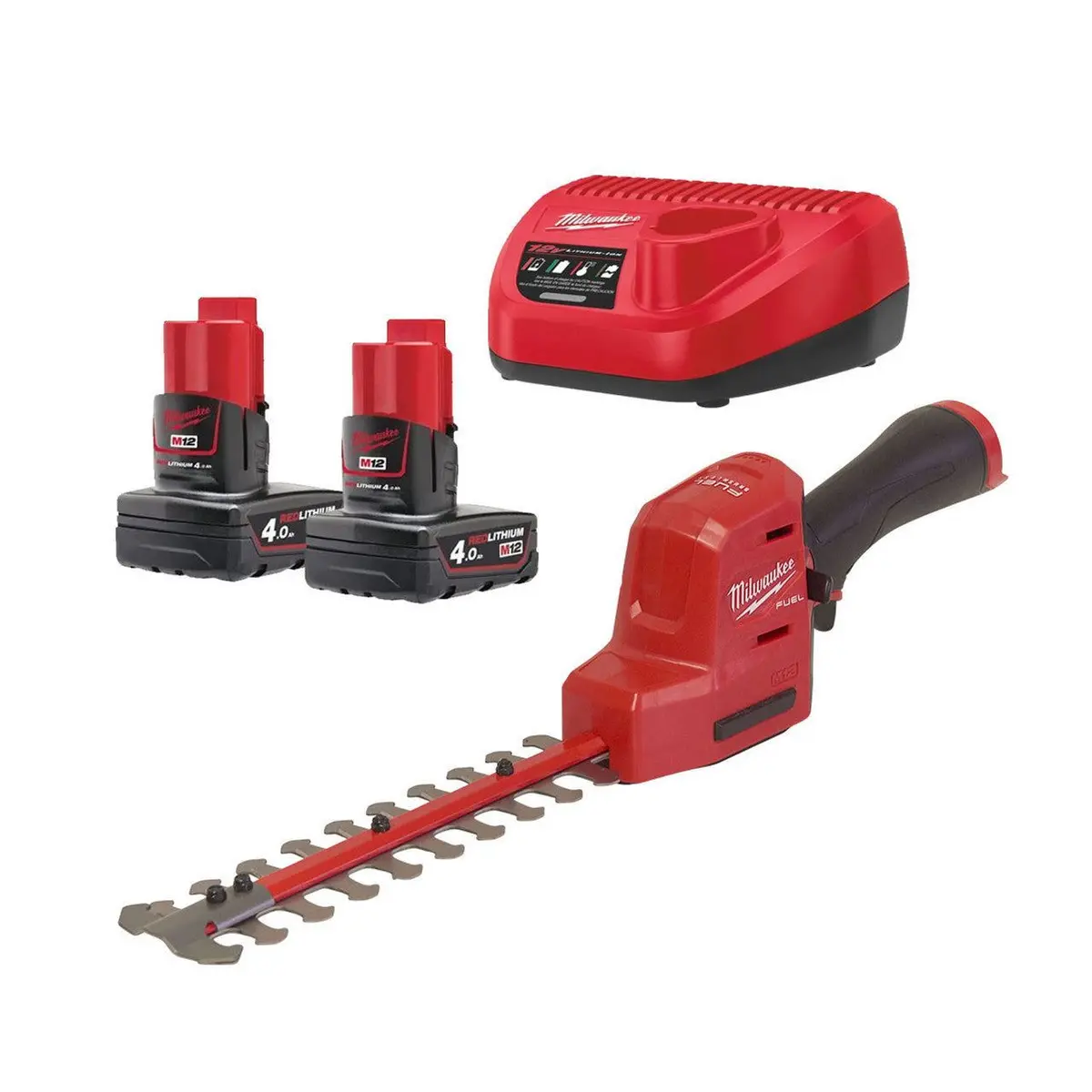 Milwaukee M12fht20-402 12V Fuel Hedge Trimmer 20Cm With 2 X 4.0Ah Battery 4933479973 1