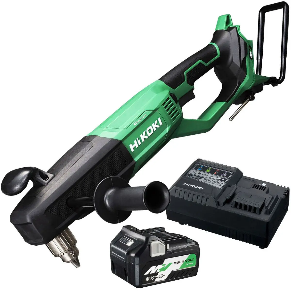 Hikoki D36dyaw4z 36V Multivolt Brushless 1/2" Angle Drill With 1 X 2.5Ah/5.0Ah Battery & Charger 1