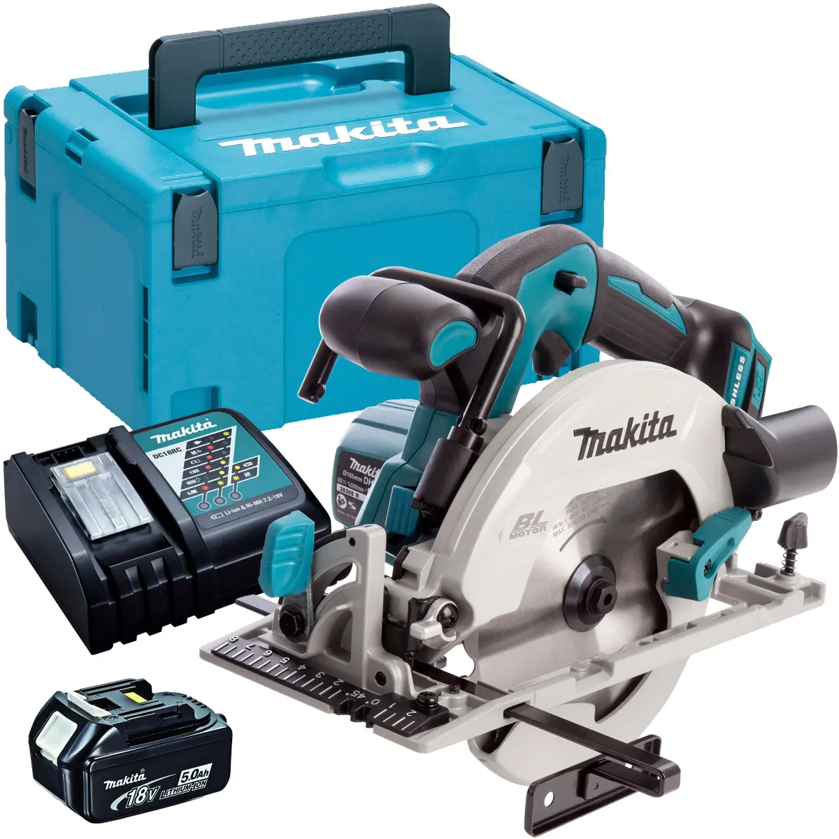 Makita Dhs680z 18V Brushless 165Mm Circular Saw With 1 X 5.0Ah Battery & Charger In Case 1