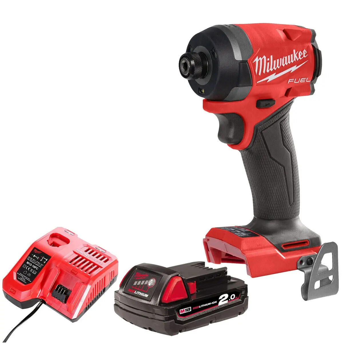 Milwaukee M18fid3-0 18V Fuel Brushless 1/4" Impact Driver With 1 X 2.0Ah Battery & Charger 1