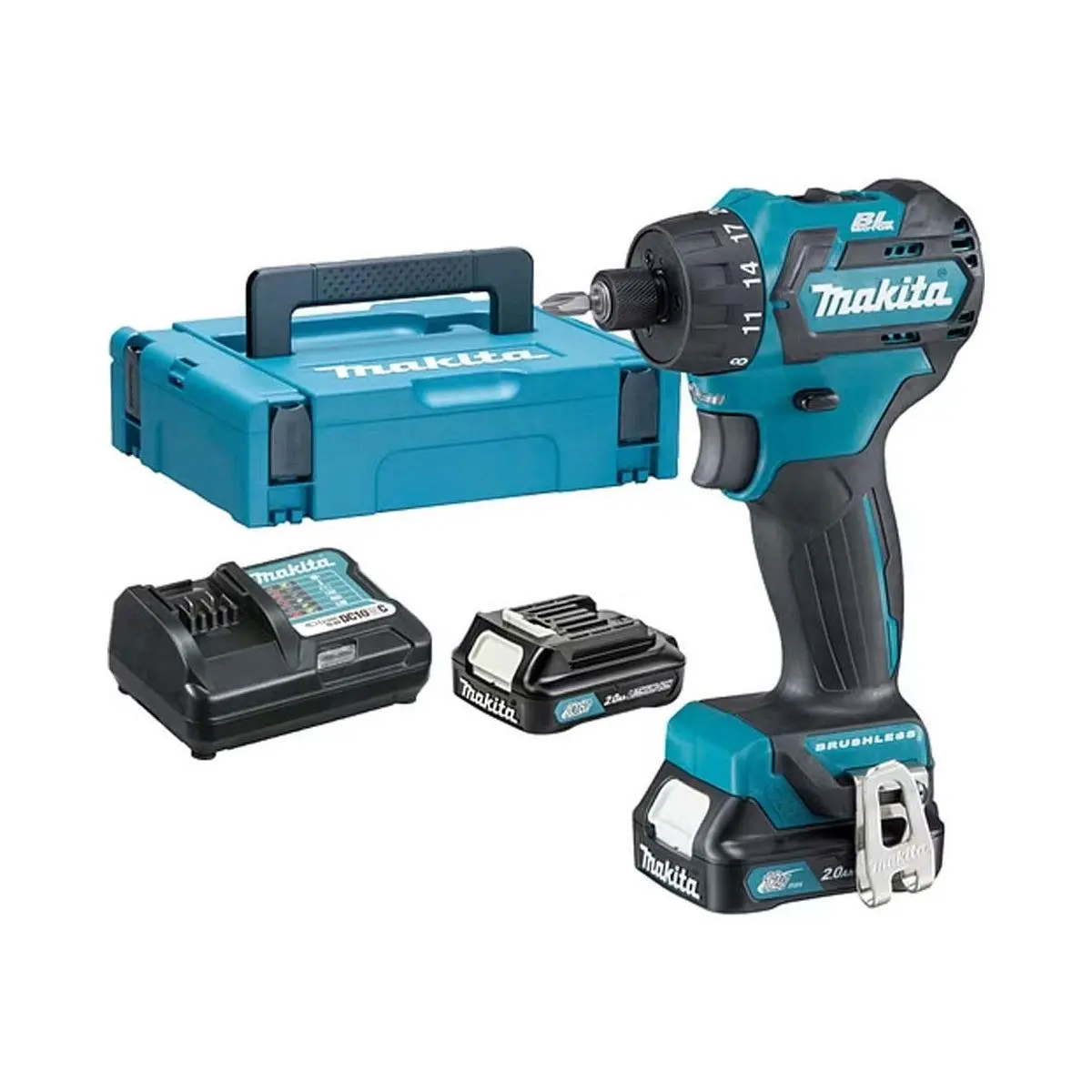Makita Df032dsaj 12V Max Cxt Drill Driver With 2 X 2.0Ah Batteries, Charger & Case 1