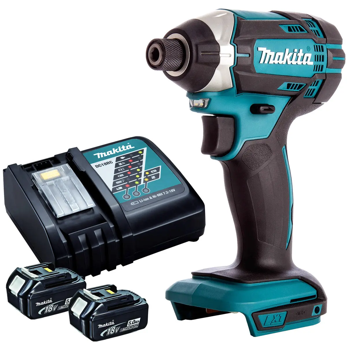 Makita Dtd152z 18V Lxt Cordless Impact Driver With 2 X 5.0Ah Batteries & Charger 1