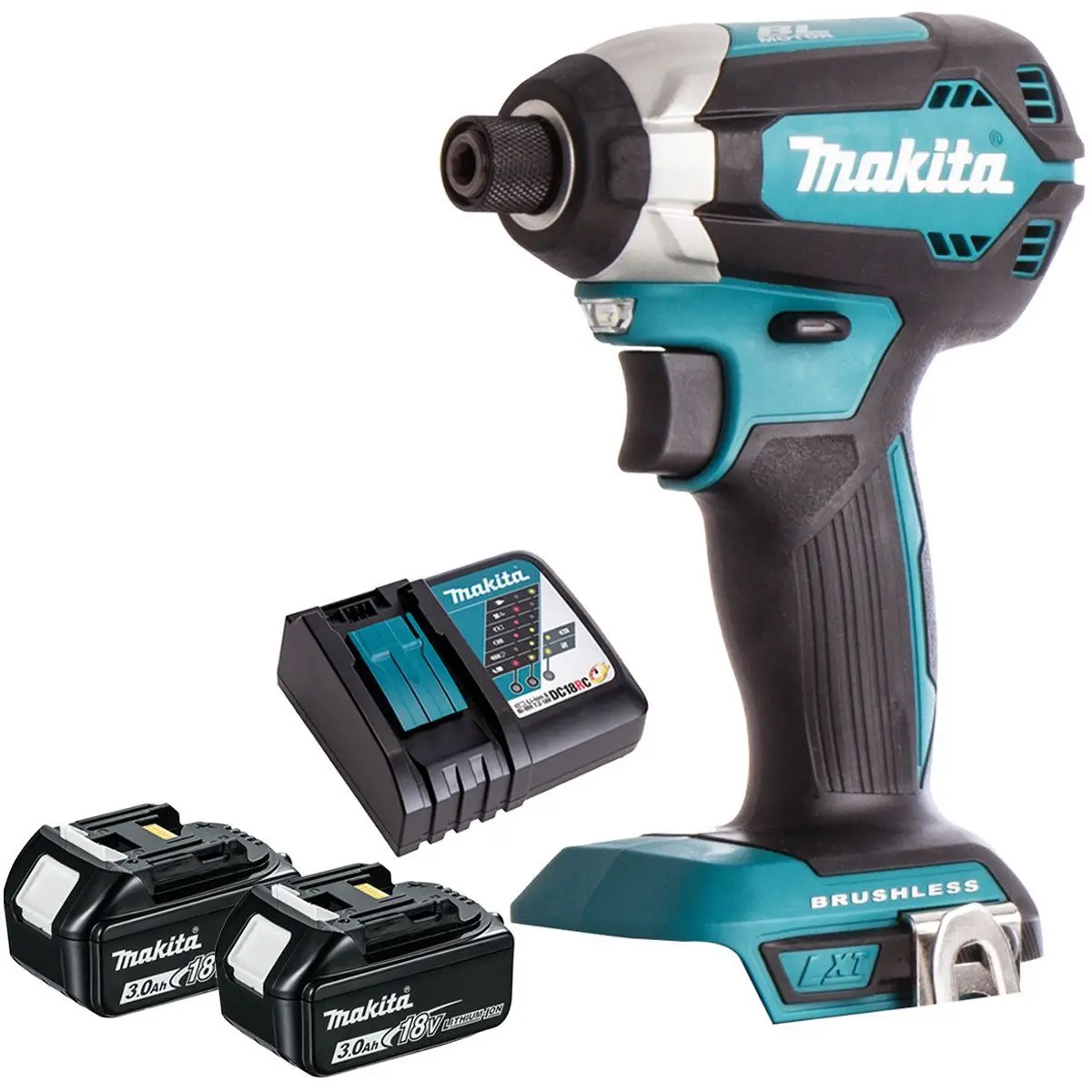 Makita Dtd153z 18V Brushless Impact Driver With 2 X 3.0Ah Battery & Charger 1