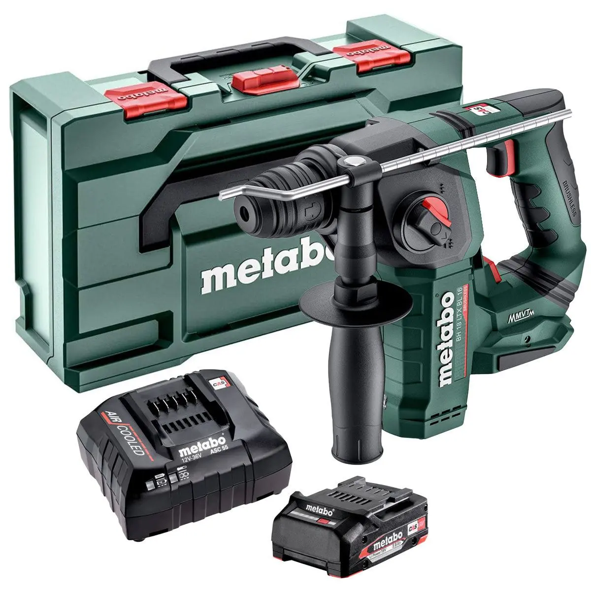 Metabo Bh 18 Ltx Bl 16 18V Brushless Sds+ Rotary Hammer With 1 X 2.0Ah Battery Charger & Metabox 1