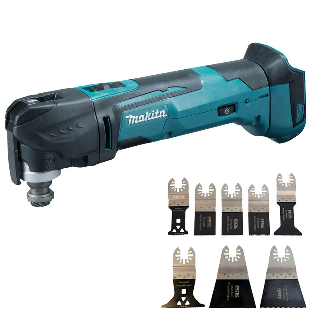 Makita Dtm51z 18V Oscillating Multitool Cutter Body With 8 Piece Accessories Set 1