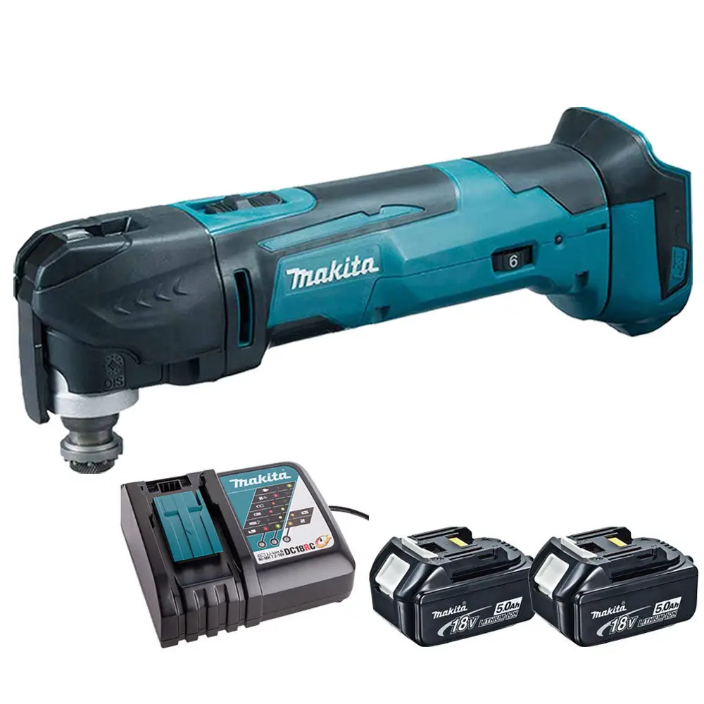 Makita Dtm51z 18V Multitool Keyless Blade Change With 2 X 5.0Ah Batteries & Charger 1