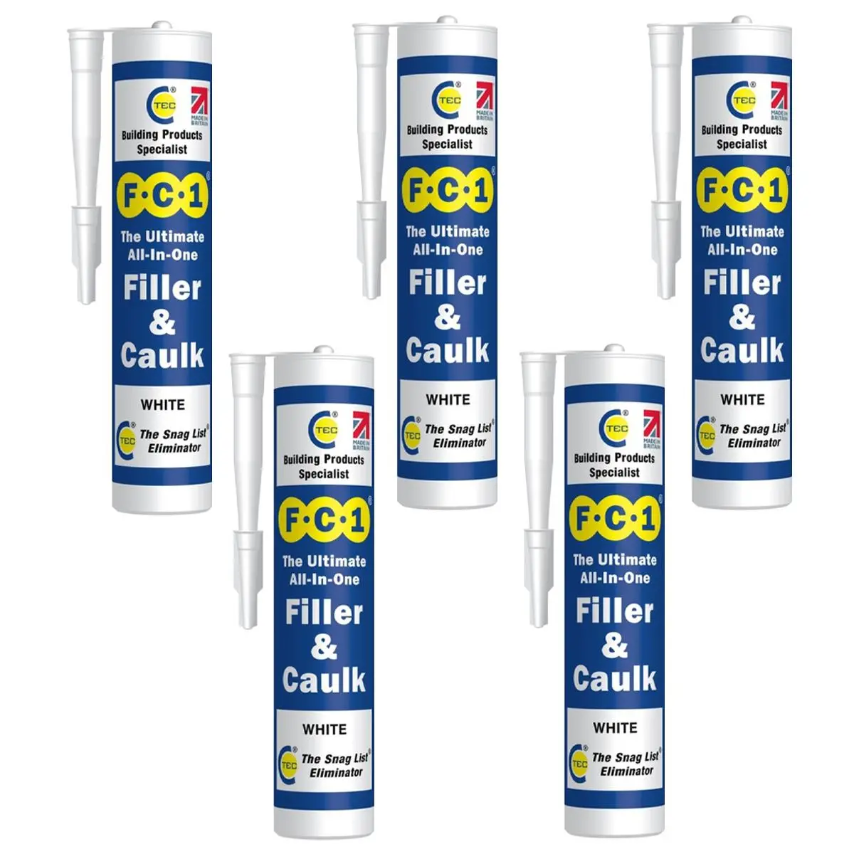 C-Tec Fc1 310Ml Ultimate All-In-One Filler & Caulk White Pack Of 5 1