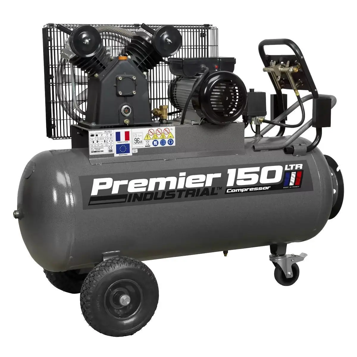 Sealey Sac3153b 150L Belt Drive Air Compressor With Front Control Panel 230V/16A 2