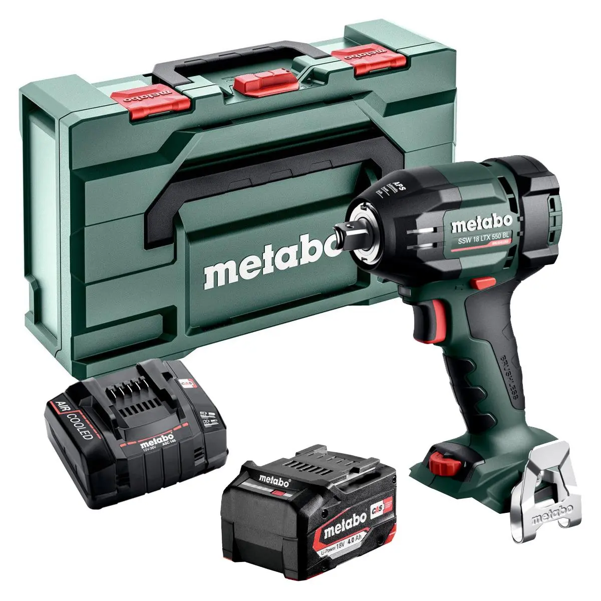 Metabo Ssw 18 Ltx 550 Bl 18V Brushless Impact Wrench With 1 X 4.0Ah Battery Charger & Case 1