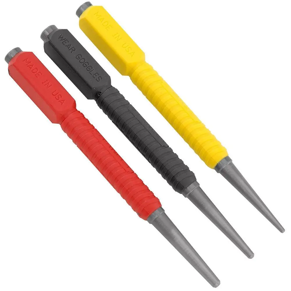 Stanley 0-58-930 Dynagrip Hardened Body Nail Punch Set Of 3 Sta058930 1
