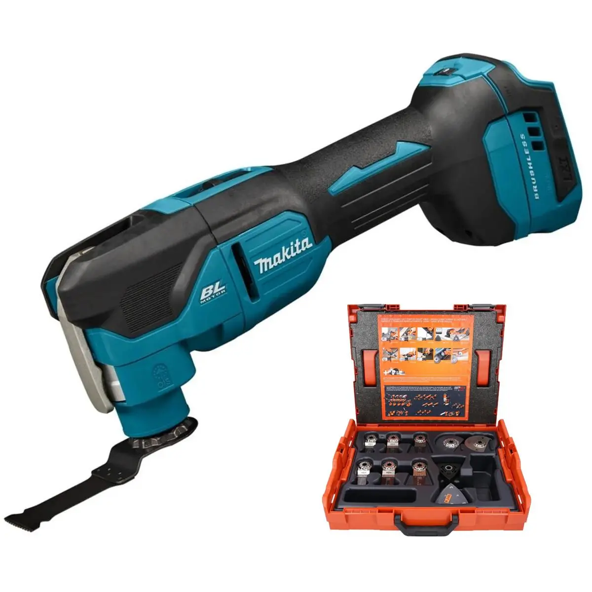Makita Dtm53z 18V Lxt Brushless Multi Tool With 34 Piece Accessory Set 1