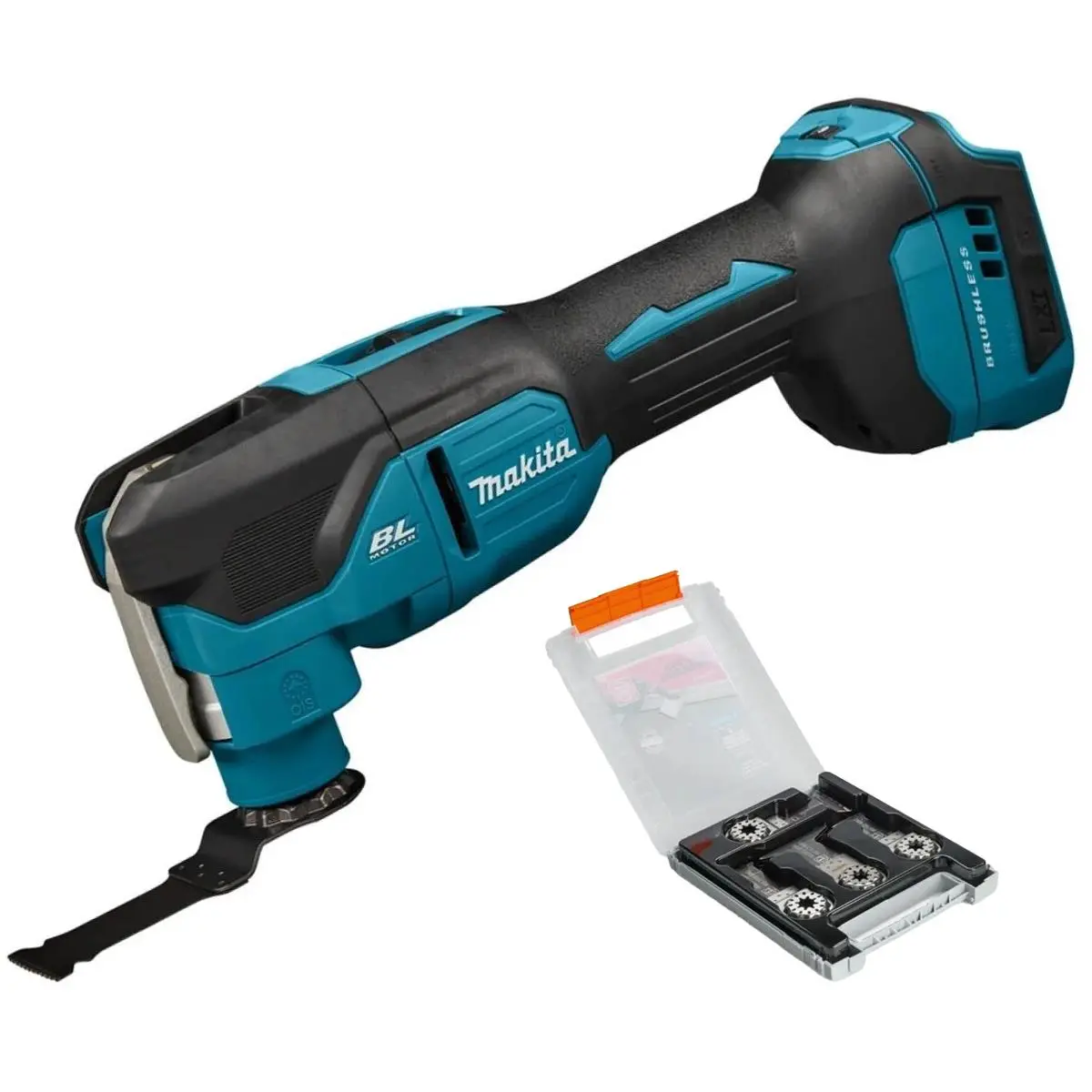Makita Dtm53z 18V Lxt Brushless Multi Tool With 6 Piece Wood Metal Cut Set 1